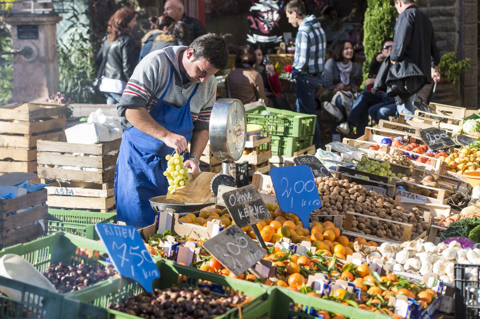 Bauernmarkt mit vielen Bio Produkten