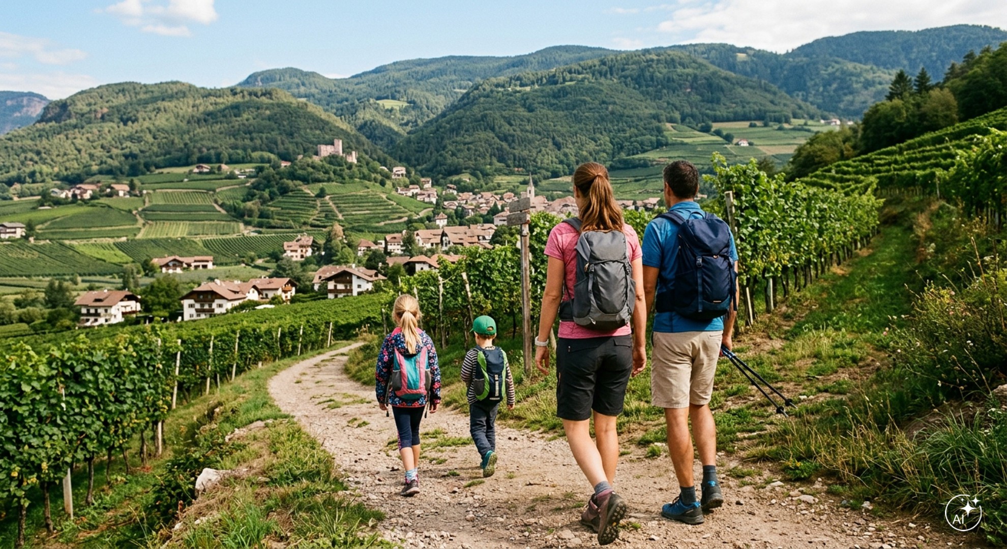 Hiking trip in the Oltradige region with a family with 2 children