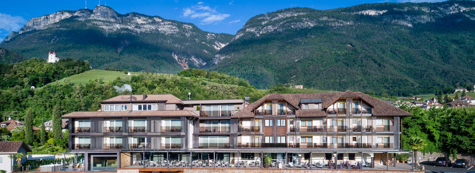 This is the east side of the Hotel Christof with morning sun. View of the east side of the Hotel Christof