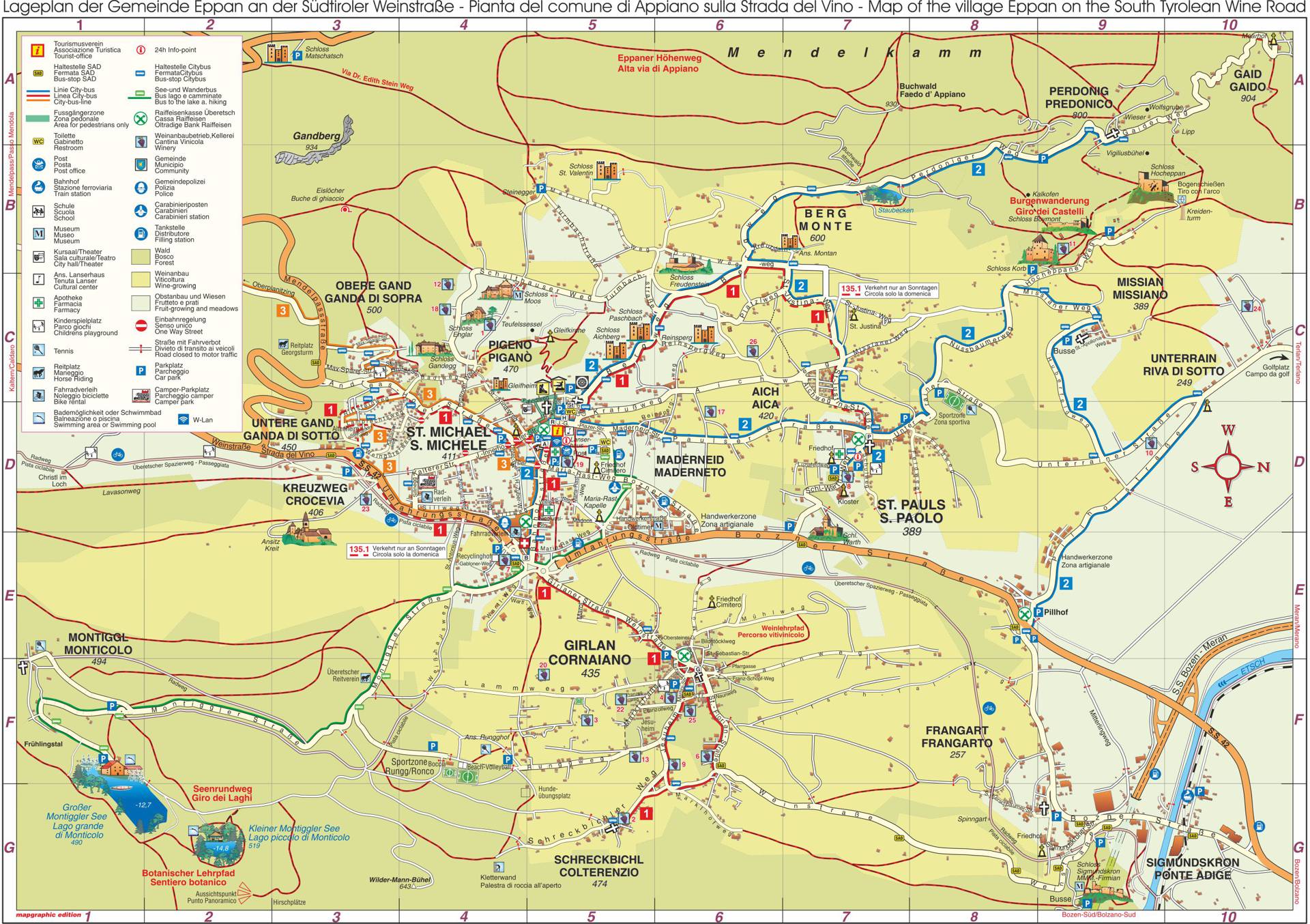 Lageplan der Gemeinde Eppan