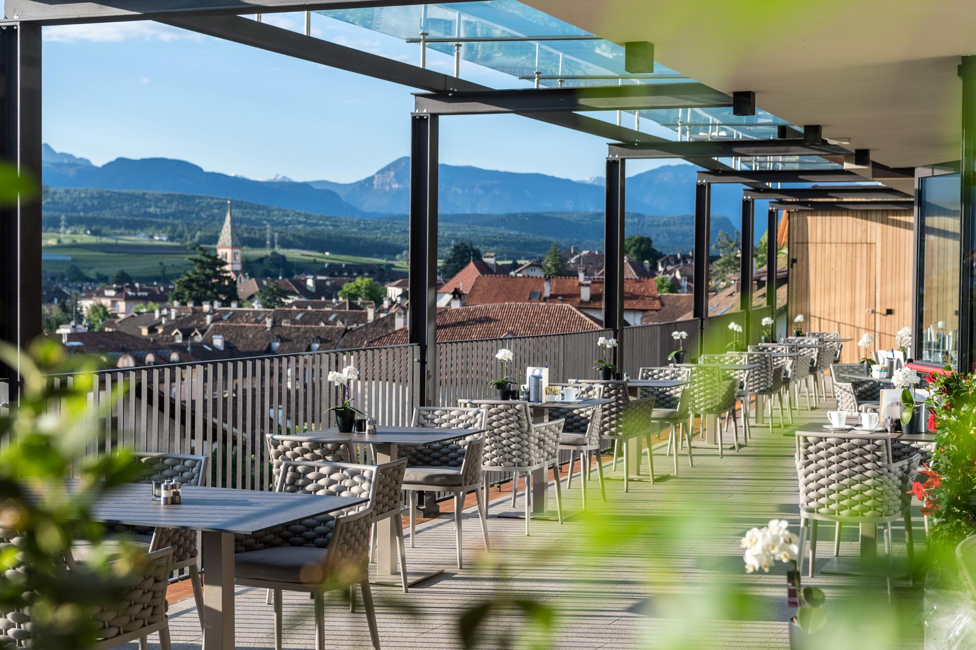 Terrazza soleggiata dell’Hotel Christof
