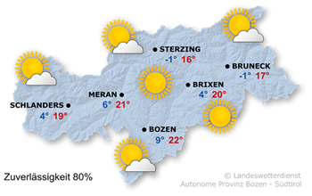 Wetterkarte Südtirol